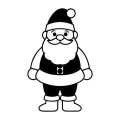 Cute Chubby Santa Claus Vector | Christmas Cartoon Illustration