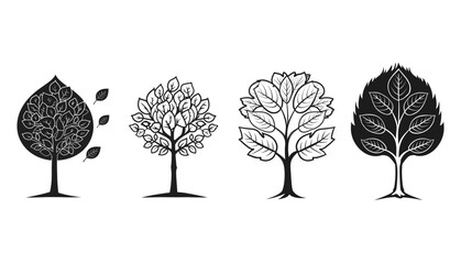 Black_and_white_illustration_of_a_tree_and_leaf_for_nature