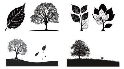 Black_and_white_illustration_of_a_tree_and_leaf_for_nature