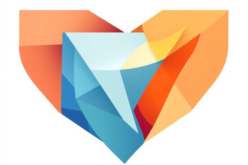 abstract origami heart