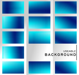 Naklejka premium Professional collection of vibrant blue gradient backgrounds featuring sleek vertical, horizontal, and diagonal line textures for modern digital creative designs