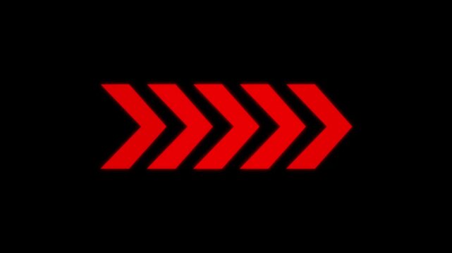 Clean and modern arrow icon on dark background representing direction, navigation, movement and guidance concept. Minimal arrow symbol ideal for UI, apps, websites, buttons, interfaces, presentations