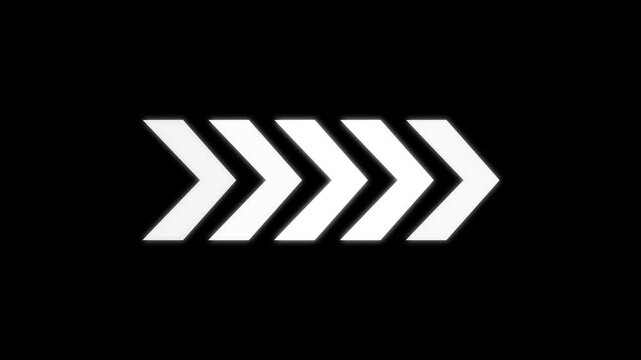 Clean and modern arrow icon on dark background representing direction, navigation, movement and guidance concept. Minimal arrow symbol ideal for UI, apps, websites, buttons, interfaces, presentations