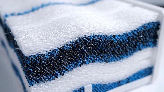Cross Section Macro of Multi Layer Cabin Air Filter with Carbon