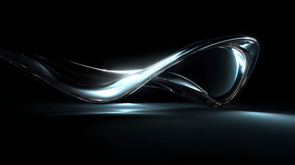 Abstract dark background, futuristic glass shape, 3d render Stock Illustration