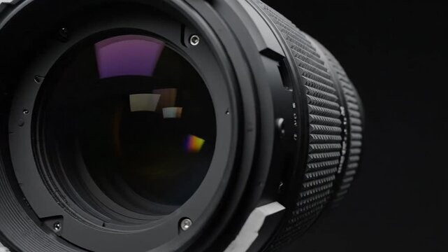 Cross Section Cutaway of Camera Lens Optics Refracting Light Beam