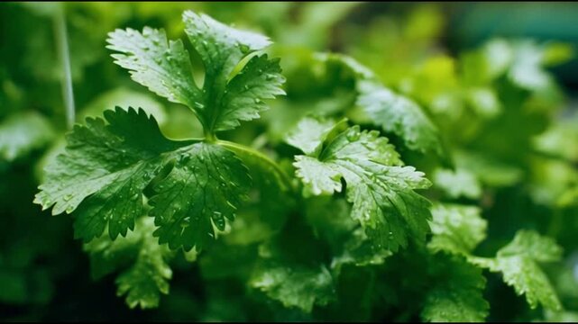 A fresh close up of green stinging nettle leaves showing herbal growth and vibrant spring foliage in a summer garden