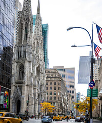 St. Patrick's Cathedral in autumn, Fifth Avenue Midtown Manhattan, New York City