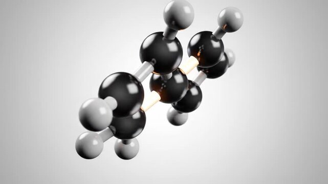 Rotating 3D Molecular Structure of Vitamin C Ascorbic Acid