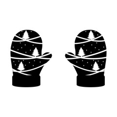 Black and White Christmas Gloves