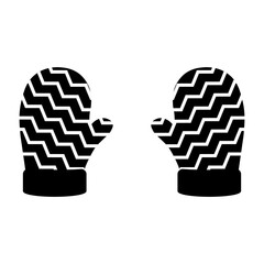 Black and White Christmas Gloves