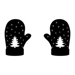 Black and White Christmas Gloves