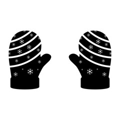 Black and White Christmas Gloves