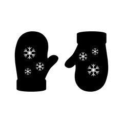 Black and White Christmas Gloves