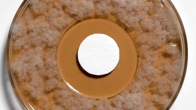 Top Down Time Lapse of Antibiotic Resistance Halo Zone of Inhibition