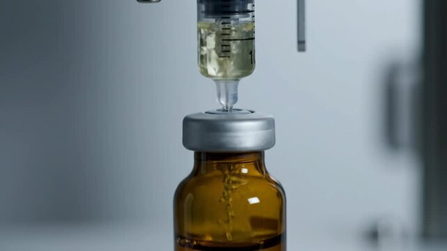 Macro Action of Gas Chromatography Autosampler Needle Piercing Vial