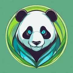 panda with green eyes