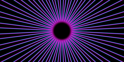 Sunburst, sun light rays pattern on blue and pink background. Abstract radial lines stripes retro wallpaper for poster, banner, advertising, comic book or circus ticket. © sulton