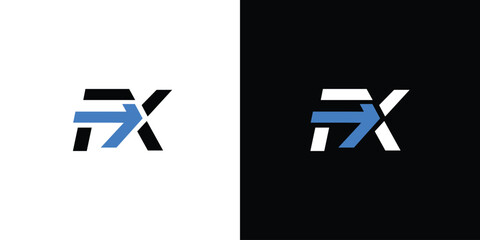 Strong and modern letter FX initials logo design