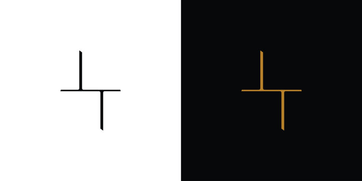 Unique and simple letter TT initials logo design