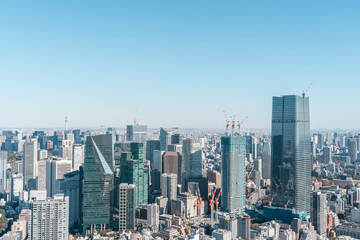 Naklejka premium Skyscrapers, cityscape, urban area of ​​Tokyo