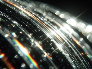 Abstract macro photography of reflective surfaces and light