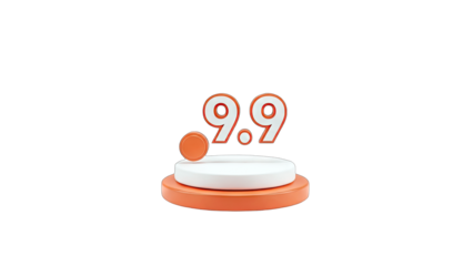 3D 9.9 Sales Event Discount Promotion on transparent background