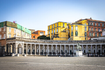 Fototapeta premium Piazza del Plebiscito, historical buildings, historic city centre, napoli, naples, italy, europe