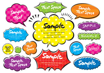 Colorful Comic Style Speech Bubble Vector Set