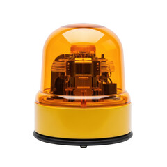 Detailed orange warning beacon with internal components on transparent background