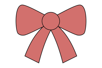  vector  red bow isolated on white background 