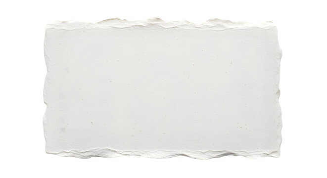 Textured white paper with rough deckled edges on a solid black background
