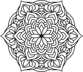 Soft gray mandala line art with light floral geometry.
