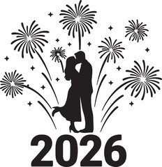 New Year 2026 Silhouette