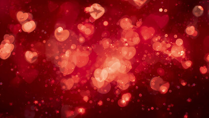 クリスマスに使える赤いグリッターボケの抽象背景 年末年始の華やか演出.生成AI