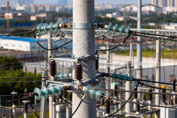 Fototapeta premium Power Transmission Equipment and Substation Infrastructure