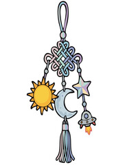 해,달,별, 동양적 이미지,장난감노리개