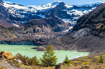 Black Snowdrift, Ventisquero, Cerro Tronador, Bariloche, Rio Negro Province, Patagonia, Argentina