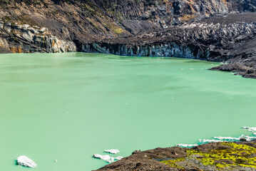 Black Snowdrift, Ventisquero, Cerro Tronador, Bariloche, Rio Negro Province, Patagonia, Argentina