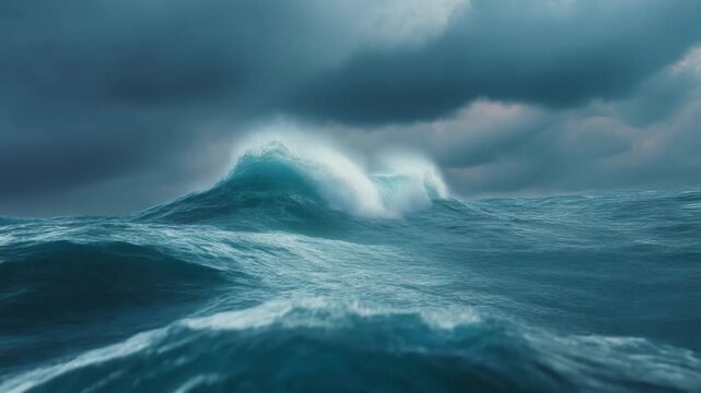Stunning ocean waves under dramatic skies for nature lovers and travel enthusiasts