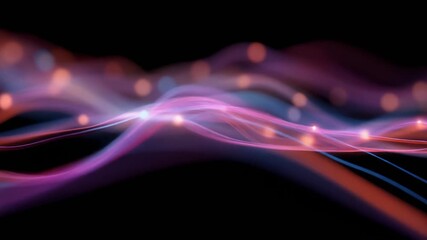 Vibrant abstract waves with glowing particles for modern digital backgrounds and designs - Powered by Adobe