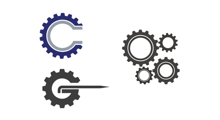 Clean and modern vector illustrations of diverse gears and cogs, symbolizing precision, engineering, and the intricate workings of advanced technological systems.