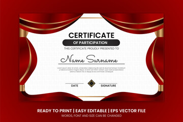 simple gold luxury vintage certificate design template vector