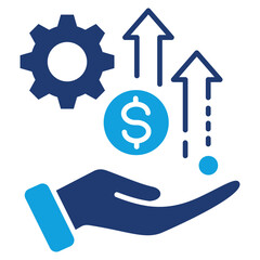 Monetization Flat Blue Icon Vector Illustration
