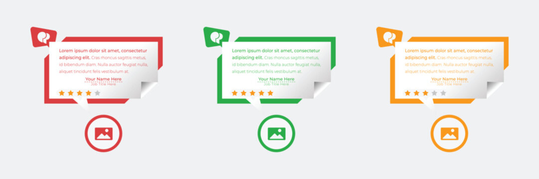 Client feedback social media post template. Customer feedback testimonial social media post web banner bundle design.EPS10.