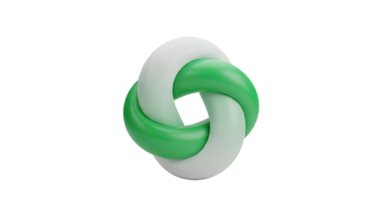 3D Interlocking Rings Logo Symbol on transparent background