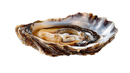 A glistening fresh oyster presented in its natural open shell creating an enticing visual for culinary blogs restaurant menus or upscale food advertisements