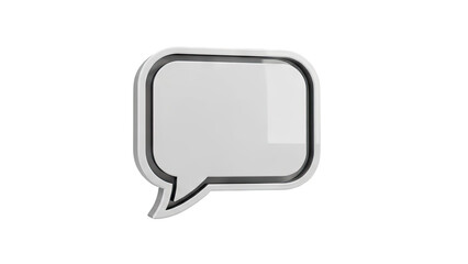 Naklejka premium 3D Blank Speech Bubble Icon on transparent background
