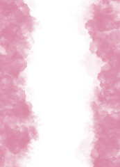 Fototapeta premium An ethereal abstract frame with delicate pink watercolor splashes softly bordering a clean white space, perfect for tranquil presentations and elegant graphic design concepts