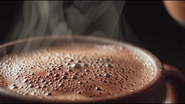 A steaming cup of rich and delicious coffee, a warm embrace in a chilly moment. The coffee is aromatic, and the steam rising creates an inviting atmosphere.